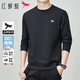 紅蜻蜓（RED DRAGONFLY）長(cháng)袖T恤男純棉品牌專(zhuān)版版繡刺繡休閑時(shí)尚百搭圓領(lǐng)上衣打底衫黑L