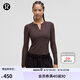 lululemon丨Hold Tight 女士緊身剪裁長袖亨利衫 透氣 LW3HN3S 濃縮咖啡色 XS /4