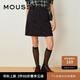 moussy短款A字全腿內襯直筒半身裙女010EA730-5530 020黑色 S 00001