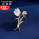 紀(jì)哲思 CHEZHESI品牌郁金香胸針高檔女絲巾領(lǐng)花扣防走光扣飾品別針女士生日禮物 郁金香胸針