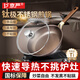 京嚴(yán)平底鍋不粘鍋鈦炒鍋煎鍋炒菜鍋無氟涂層家用燃?xì)庠铍姶艩t通用炒鍋 【國(guó)標(biāo)1級(jí)不粘】平底鈦鍋 26cm 雙面鈦盾丨煎炒兩用丨耐磨不凸底