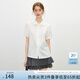 范思藍(lán)恩氣質(zhì)通勤短袖白襯衫女夏季新款設(shè)計(jì)感雙層娃娃領(lǐng)襯衣2312 月光白 S