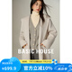 百家好（Basic House）Basic House/百家好高級(jí)感綿羊毛雙面呢子大衣秋冬新款連帽短外套 米白色 S （90-120斤）
