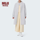 無印良品（MUJI） IDEE 女式 絎縫 外套 秋冬季女款 長袖 GAD67C4S 淺灰色 均 碼 (165/88A)