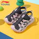 李寧（LI-NING）涼鞋夏季兒童涼鞋2025新款男女小童包頭網(wǎng)面透氣防滑兒童沙灘涼鞋 冷檀黑/淡粉紅30-4 32