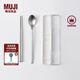 無(wú)印良品 MUJI 不銹鋼便攜餐具套裝 戶(hù)外 露營(yíng)單人裝兩件套 筷子 勺子 銀色 長(zhǎng)38×寬20×高190mm