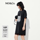 MO&Co.連衣裙2025夏新品接觸瞬間涼感短袖印花T恤裙MBE2DRST09 深鷗灰色 S 160