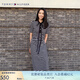 TOMMY HILFIGER【顯瘦百搭】夏季女休閑條紋收腰開叉POLO長裙連衣裙02497 黑白條紋0AY M