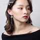 翠奢緣流蘇花朵耳環(huán)女長款氣質(zhì)耳墜高檔耳飾品情人節(jié)送女友老婆生日禮物 花朵流蘇耳環(huán)（黃金色）
