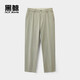 HLA海瀾之家旗下黑鯨松緊褲腰休閑褲男25年夏季束腳褲男工裝風(fēng)