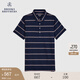 布克兄弟（BrooksBrothers）男士25春夏新款復(fù)古橫條紋三?？踦olo衫 B475-藏青色 XL
