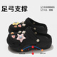 百慕傾臣洞洞鞋女款2025新款爆款泡芙云朵防滑足弓支撐不累腳厚底拖鞋女士 黑色【星星】無甲醛無致癌物 39-40 標(biāo)準(zhǔn)碼（內(nèi)長250MM）