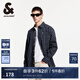 杰克·瓊斯（JACK&JONES）25年男裝長袖襯衫男士豎條紋商務(wù)休閑襯衣泡泡紗透氣春春秋薄外套 E39藏藍 常規(guī) XL