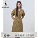 beanpole【度假連衣裙】濱波  春夏新款女士泡泡紗襯衫型H版連衣裙 卡其色 M 165/88A