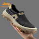 Jeep吉普男鞋2026春季新款透氣布鞋男戶(hù)外防滑徒步鞋一腳蹬休閑鞋子男 黑色 42