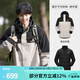 駱駝（CAMEL）三防羽絨沖鋒衣男女三合一外套秋季工裝幻影黑防水登山服 1099Y，冰晶灰色/幻影黑，男 XL