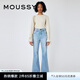 moussy 女裝新款水洗抓紋氣質微喇休閑牛仔褲女010GSA12-1660 111淺藍色 S