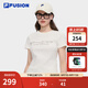 FILA FUSION斐樂潮牌女子針織短袖衫2025夏季新款時尚修身短袖T恤 云白色-WT M 165/84A/M