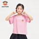 大嘴猴（paul frank）童裝兒童短袖T恤2025款男女童寬松舒適休閑純棉中大童上衣 02AB淺粉 150