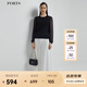 PORTS寶姿女裝2025春夏新款印花拼接針織衫LL8K413PKE004 黑色 XL （10）