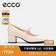 愛步（ECCO）25年夏季新款時(shí)尚優(yōu)雅風(fēng)瑪麗珍粗跟高跟鞋 型塑290963 石灰色38