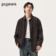 gxg.jeans男裝  不規則門(mén)襟設計簡(jiǎn)約休閑長(cháng)袖襯衫 25年秋新品 深咖色 L (175)