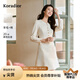 珂萊蒂爾2025春季新款羊毛香風(fēng)通勤氣質(zhì)淑女a(chǎn)字裙連衣裙 本白色 M