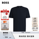 BOSS博斯【七夕節(jié)禮物】男士25年夏款華夫格結(jié)構(gòu)絲光棉質(zhì)混紡 T 恤 404-深藍(lán)色 S