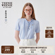 Teenie Weenie小熊女裝襯衫2025夏季新款少女感木耳邊甜美時(shí)尚襯衣 藍(lán)色 S