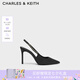 CHARLES&KEITH質(zhì)感鏈條尖頭高跟涼鞋子女鞋生日禮物七夕禮物送女友CK1-60280377 Black黑色 37 (235)
