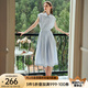 Olrain【時(shí)尚通勤套裝】條紋襯衫+半裙夏季女裝2025新款兩件套衣服 藍(lán)條紋 L