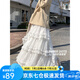 蘿美醬網(wǎng)紗白色蕾絲半身裙女夏季新款a字紗裙春秋甜美公主蓬蓬蛋糕裙夏 白色 M
