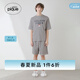 gelatopique25春夏新品男女同款睡褲短褲家居褲純色PHCP251941 灰色 L