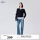 伊芙麗polo領(lǐng)學(xué)院風(fēng)撞色絞花寬松套頭針織衫上衣女2024秋季新款 藏青 M 165/90CL