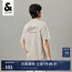 杰克·瓊斯（JACK&JONES）男裝短袖t恤男夏季新款潮流100%純棉休閑半袖T恤男士刺繡純色短袖 C02 倫霧灰 M 175