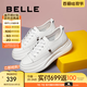 百麗（Belle）小白鞋女鞋商場(chǎng)款厚底增高一腳蹬單鞋透氣休閑鞋U8N1DAM3預(yù)售 白色 37 (235mm)