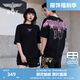 BOY LONDON【白羽入夜】春夏情侶款潮牌朋克時(shí)尚紫外線光變短袖T恤N01914 黑印粉 （玫紅色光變印花） XS