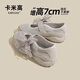 卡米高7cm內(nèi)增高瑪麗珍鞋女夏季新款透氣絲帶蝴蝶結(jié)百搭網(wǎng)面顯瘦ins單鞋 灰色內(nèi)增高7cm 36 (230mm)