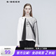 sdeer圣迪奧秋季女裝休閑時(shí)尚寬松型休閑風(fēng)經(jīng)典常規(guī)款圓領(lǐng)網(wǎng)紗拼接長(zhǎng)袖T恤S20380222 白色/90 L 170