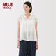 無(wú)印良品（MUJI）強(qiáng)捻 法國(guó)袖罩衫 短袖上衣女款女裝純棉25年夏季 BC2MMC5S 米白色 M (160/84A)