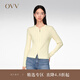 OVV【可機洗黃金羊毛】2024春夏新款女裝圓領拉鏈針織外套 淺黃（凈色）03 XL