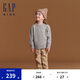 Gap【大小童同款】男女童logo素色毛衣兒童裝645617 灰色 140 cm(10-11歲)亞洲尺碼
