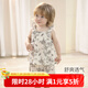 巴厘小豬女寶寶夏套裝背帶分體衣服森系兒童夏季兩件套無袖薄款女童夏裝 時光清淺 100