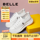 百麗（Belle）小白鞋女鞋商場(chǎng)款厚底增高一腳蹬單鞋透氣休閑鞋U8N1DAM3預(yù)售 白色 37 (235mm)