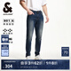 杰克·瓊斯（JACK&JONES）男裝901修身牛仔褲男時尚彈力潮流小腳LOGO皮標(biāo)百搭休閑男裝 A14深牛仔藍(lán) 常規(guī) 36 185 W36/L32
