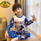 G.DUCKKIDS兒童內衣全棉套裝男童秋衣秋褲秋冬保暖男孩寶寶奧特曼打底線(xiàn)衣褲 藍色賽羅內衣套裝 110碼【身高100-105CM 30-35斤】