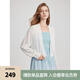 ELLE法式白色高級感輕薄針織開衫女2025夏季新款優(yōu)雅氣質(zhì)罩衫上衣 米白 L