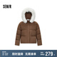 森馬（Semir）羽絨服女毛領連帽保暖簡約2024冬防水防風面包服寬松109724113014