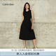 Calvin KleinJeans夏季女士休閑氣質(zhì)通勤ck系帶露腰刺繡無袖連衣裙J221175 BEH-太空黑 S