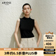 艾諾絲雅詩【商場同款】2025夏季新品簡約三醋酸女式針織衫無袖上衣40518183 黑色 M